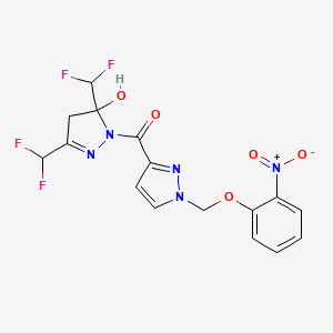 3,5-bis(difluoromethyl)-1-({1-[(2-nitrophenoxy)methyl]-1H-pyrazol-3-yl}carbonyl)-4,5-dihydro-1H-pyrazol-5-ol