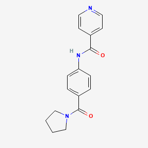 molecular formula C17H17N3O2 B4876536 N-[4-(1-pyrrolidinylcarbonyl)phenyl]isonicotinamide 