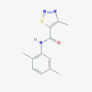 molecular formula C12H13N3OS B487654 N-(2,5-dimethylphenyl)-4-methyl-1,2,3-thiadiazole-5-carboxamide CAS No. 183306-43-6