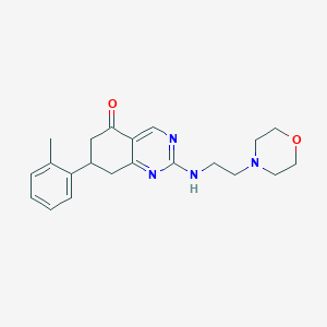 molecular formula C21H26N4O2 B4876547 7-(2-methylphenyl)-2-{[2-(4-morpholinyl)ethyl]amino}-7,8-dihydro-5(6H)-quinazolinone 