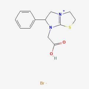 7-(carboxymethyl)-6-phenyl-2,3,5,6-tetrahydroimidazo[2,1-b][1,3]thiazol-7-ium bromide