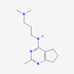 molecular formula C13H22N4 B4876556 N,N-dimethyl-N'-(2-methyl-6,7-dihydro-5H-cyclopenta[d]pyrimidin-4-yl)-1,3-propanediamine 