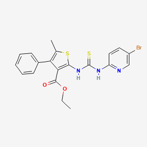 molecular formula C20H18BrN3O2S2 B4876561 ethyl 2-({[(5-bromo-2-pyridinyl)amino]carbonothioyl}amino)-5-methyl-4-phenyl-3-thiophenecarboxylate 