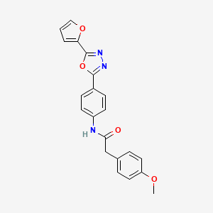 molecular formula C21H17N3O4 B4876584 N-{4-[5-(2-furyl)-1,3,4-oxadiazol-2-yl]phenyl}-2-(4-methoxyphenyl)acetamide 