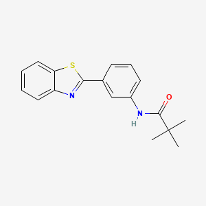 molecular formula C18H18N2OS B4876592 N-[3-(1,3-benzothiazol-2-yl)phenyl]-2,2-dimethylpropanamide 