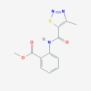 molecular formula C12H11N3O3S B487660 Methyl 2-{[(4-methyl-1,2,3-thiadiazol-5-yl)carbonyl]amino}benzoate CAS No. 724435-67-0