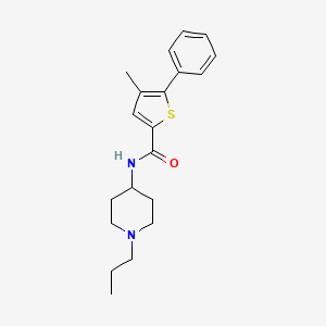 molecular formula C20H26N2OS B4876604 4-methyl-5-phenyl-N-(1-propyl-4-piperidinyl)-2-thiophenecarboxamide 