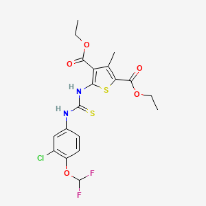 diethyl 5-[({[3-chloro-4-(difluoromethoxy)phenyl]amino}carbonothioyl)amino]-3-methyl-2,4-thiophenedicarboxylate
