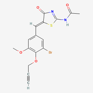 N-{5-[3-bromo-5-methoxy-4-(2-propyn-1-yloxy)benzylidene]-4-oxo-4,5-dihydro-1,3-thiazol-2-yl}acetamide