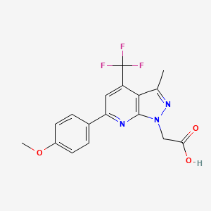 [6-(4-methoxyphenyl)-3-methyl-4-(trifluoromethyl)-1H-pyrazolo[3,4-b]pyridin-1-yl]acetic acid