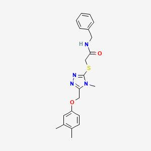 N-benzyl-2-({5-[(3,4-dimethylphenoxy)methyl]-4-methyl-4H-1,2,4-triazol-3-yl}thio)acetamide