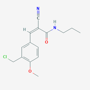 molecular formula C15H17ClN2O2 B4876706 3-[3-(chloromethyl)-4-methoxyphenyl]-2-cyano-N-propylacrylamide 