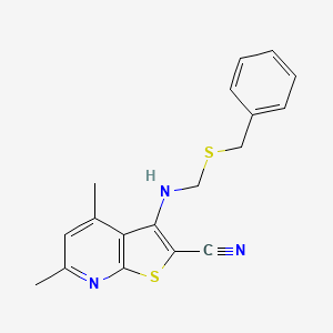 3-{[(benzylthio)methyl]amino}-4,6-dimethylthieno[2,3-b]pyridine-2-carbonitrile