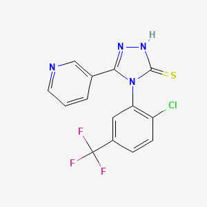 4-[2-chloro-5-(trifluoromethyl)phenyl]-5-(3-pyridinyl)-4H-1,2,4-triazole-3-thiol