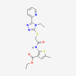 ethyl 2-[({[4-ethyl-5-(2-pyridinyl)-4H-1,2,4-triazol-3-yl]thio}acetyl)amino]-5-methyl-3-thiophenecarboxylate