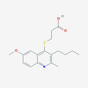 3-[(3-butyl-6-methoxy-2-methyl-4-quinolinyl)thio]propanoic acid