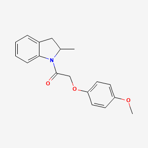 molecular formula C18H19NO3 B4876783 1-[(4-methoxyphenoxy)acetyl]-2-methylindoline 