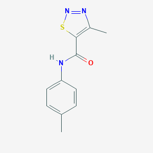 molecular formula C11H11N3OS B487682 4-methyl-N-(4-methylphenyl)-1,2,3-thiadiazole-5-carboxamide CAS No. 69635-81-0
