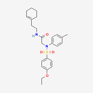 molecular formula C25H32N2O4S B4876834 N~1~-[2-(1-cyclohexen-1-yl)ethyl]-N~2~-[(4-ethoxyphenyl)sulfonyl]-N~2~-(4-methylphenyl)glycinamide 