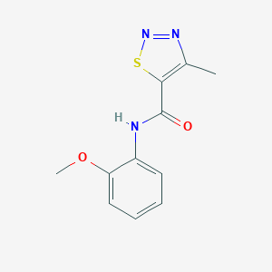 molecular formula C11H11N3O2S B487684 N-(2-methoxyphenyl)-4-methyl-1,2,3-thiadiazole-5-carboxamide CAS No. 183300-00-7