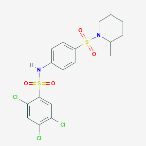 2,4,5-trichloro-N-{4-[(2-methyl-1-piperidinyl)sulfonyl]phenyl}benzenesulfonamide