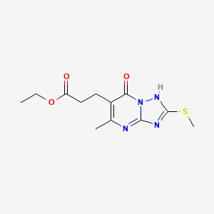 molecular formula C12H16N4O3S B4876842 ethyl 3-[5-methyl-2-(methylthio)-7-oxo-4,7-dihydro[1,2,4]triazolo[1,5-a]pyrimidin-6-yl]propanoate 