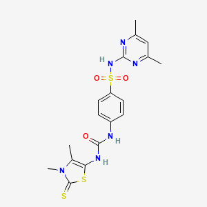 molecular formula C18H20N6O3S3 B4876857 N-(4,6-dimethyl-2-pyrimidinyl)-4-({[(3,4-dimethyl-2-thioxo-2,3-dihydro-1,3-thiazol-5-yl)amino]carbonyl}amino)benzenesulfonamide 