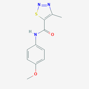 molecular formula C11H11N3O2S B487686 N-(4-methoxyphenyl)-4-methyl-1,2,3-thiadiazole-5-carboxamide CAS No. 183300-06-3