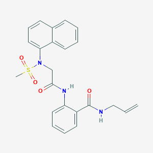 molecular formula C23H23N3O4S B4876890 N-allyl-2-{[N-(methylsulfonyl)-N-1-naphthylglycyl]amino}benzamide 