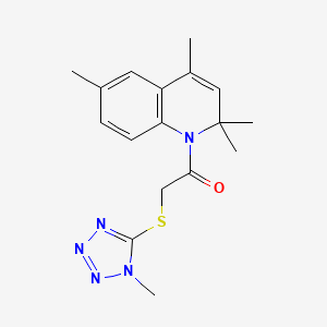 molecular formula C17H21N5OS B4876922 2,2,4,6-tetramethyl-1-{[(1-methyl-1H-tetrazol-5-yl)thio]acetyl}-1,2-dihydroquinoline 