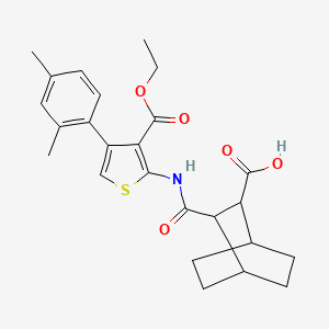 molecular formula C25H29NO5S B4876928 3-({[4-(2,4-dimethylphenyl)-3-(ethoxycarbonyl)-2-thienyl]amino}carbonyl)bicyclo[2.2.2]octane-2-carboxylic acid 