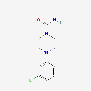 molecular formula C12H16ClN3O B4876944 4-(3-chlorophenyl)-N-methyl-1-piperazinecarboxamide 