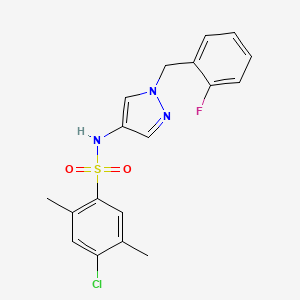 molecular formula C18H17ClFN3O2S B4876948 4-chloro-N-[1-(2-fluorobenzyl)-1H-pyrazol-4-yl]-2,5-dimethylbenzenesulfonamide 
