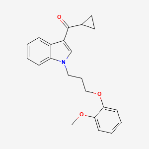 molecular formula C22H23NO3 B4876953 cyclopropyl{1-[3-(2-methoxyphenoxy)propyl]-1H-indol-3-yl}methanone 