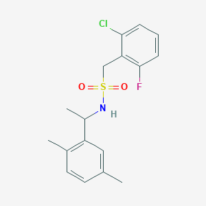 molecular formula C17H19ClFNO2S B4876956 1-(2-chloro-6-fluorophenyl)-N-[1-(2,5-dimethylphenyl)ethyl]methanesulfonamide 