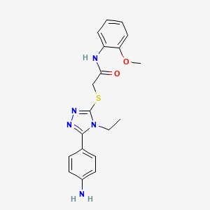 molecular formula C19H21N5O2S B4876966 2-{[5-(4-aminophenyl)-4-ethyl-4H-1,2,4-triazol-3-yl]thio}-N-(2-methoxyphenyl)acetamide 