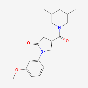 molecular formula C19H26N2O3 B4876975 4-[(3,5-dimethyl-1-piperidinyl)carbonyl]-1-(3-methoxyphenyl)-2-pyrrolidinone 