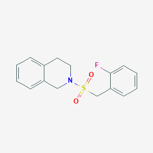molecular formula C16H16FNO2S B4876994 2-[(2-fluorobenzyl)sulfonyl]-1,2,3,4-tetrahydroisoquinoline 