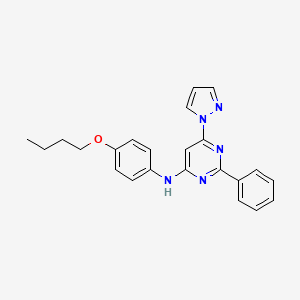 molecular formula C23H23N5O B4876998 N-(4-butoxyphenyl)-2-phenyl-6-(1H-pyrazol-1-yl)-4-pyrimidinamine 