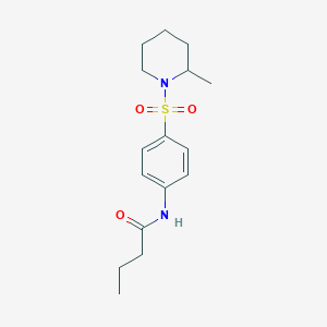 molecular formula C16H24N2O3S B4877005 N-{4-[(2-methyl-1-piperidinyl)sulfonyl]phenyl}butanamide 