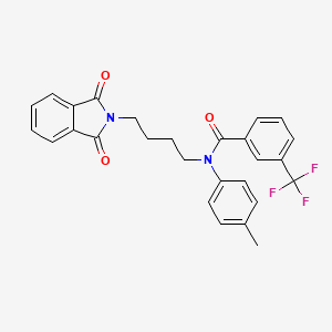 molecular formula C27H23F3N2O3 B4877030 N-[4-(1,3-dioxo-1,3-dihydro-2H-isoindol-2-yl)butyl]-N-(4-methylphenyl)-3-(trifluoromethyl)benzamide 