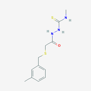 molecular formula C12H17N3OS2 B4877034 N-methyl-2-{[(3-methylbenzyl)thio]acetyl}hydrazinecarbothioamide 