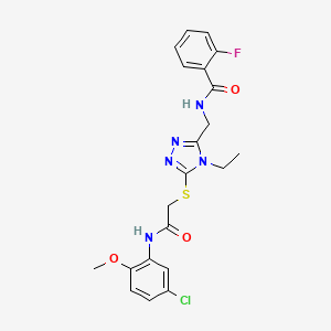 N-{[5-({2-[(5-chloro-2-methoxyphenyl)amino]-2-oxoethyl}thio)-4-ethyl-4H-1,2,4-triazol-3-yl]methyl}-2-fluorobenzamide