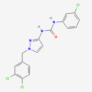 molecular formula C17H13Cl3N4O B4877056 N-(3-chlorophenyl)-N'-[1-(3,4-dichlorobenzyl)-1H-pyrazol-3-yl]urea CAS No. 1006201-17-7