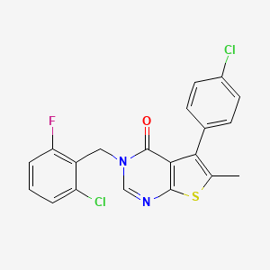 molecular formula C20H13Cl2FN2OS B4877064 3-(2-chloro-6-fluorobenzyl)-5-(4-chlorophenyl)-6-methylthieno[2,3-d]pyrimidin-4(3H)-one 