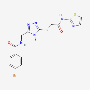 molecular formula C16H15BrN6O2S2 B4877088 4-bromo-N-[(4-methyl-5-{[2-oxo-2-(1,3-thiazol-2-ylamino)ethyl]thio}-4H-1,2,4-triazol-3-yl)methyl]benzamide 