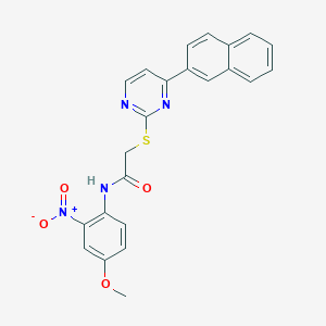 N-(4-methoxy-2-nitrophenyl)-2-{[4-(2-naphthyl)-2-pyrimidinyl]thio}acetamide
