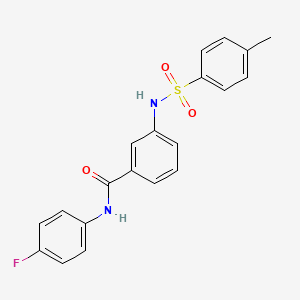 molecular formula C20H17FN2O3S B4877104 N-(4-fluorophenyl)-3-{[(4-methylphenyl)sulfonyl]amino}benzamide 