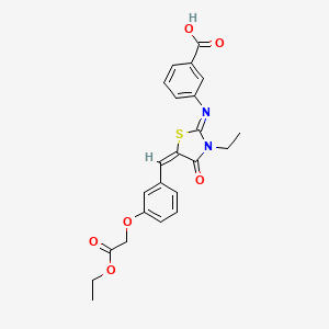 molecular formula C23H22N2O6S B4877112 3-({5-[3-(2-ethoxy-2-oxoethoxy)benzylidene]-3-ethyl-4-oxo-1,3-thiazolidin-2-ylidene}amino)benzoic acid 