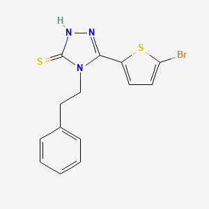 5-(5-bromo-2-thienyl)-4-(2-phenylethyl)-4H-1,2,4-triazole-3-thiol
